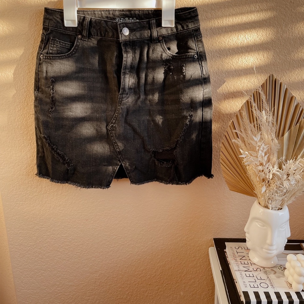 Black Denim Skirt